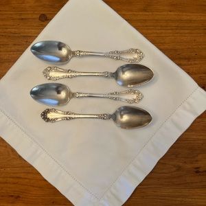 Set of 4 1847 Rogers Bros Silver Plate Teaspoons